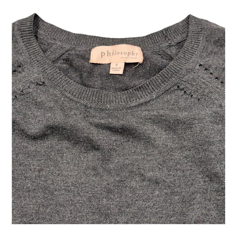 Philosophy Republic Clothing Women's Long Sleeve Heather/Black Sweater- Small - Picture 2 of 8